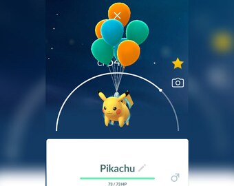 Pokémon GO Shiny Flying Pikachu with Orange Balloons - Jeju Island, South  Korea – Trade 20.000 stardust (Read Describe) - PoGoFighter