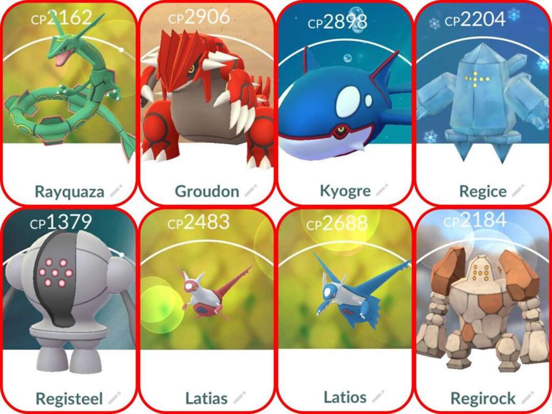 Kit Carta Pokémon Lendários Groudon Rayquaza Kyogre