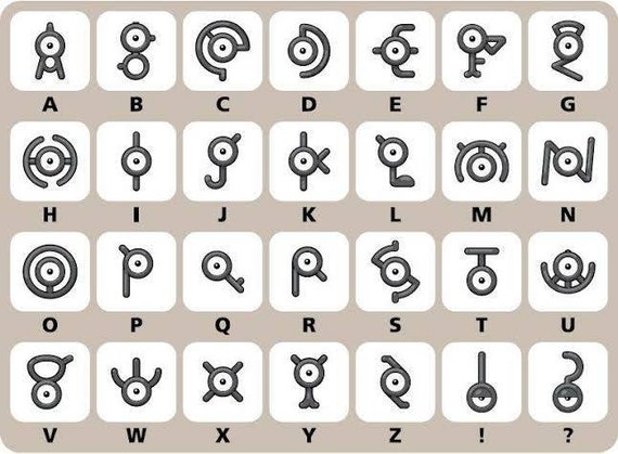 Unown From A to Z Letters Here Choose One 20000 