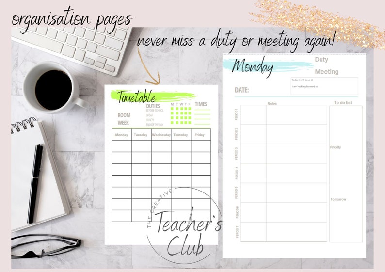 Teacher Planner Printable, Calendar, Academic Planner, School Year Planner - Etsy