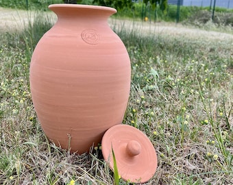 Terracotta olla, size L (4/5 L), for watering the vegetable garden, eco-friendly, handcrafted.