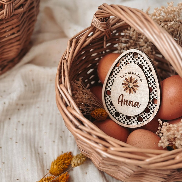 Panier de Pâques personnalisé | Petit œuf osier