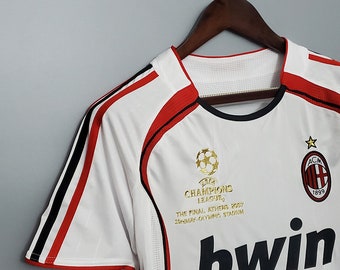 Vintage AC Milan Football Jersey: Retro 2006-2007 Champions League Final Soccer Shirt, Jersey Net Edition.