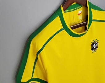 1998 World cup brazil Retro soccer ,Brazil Football Vintage Jersey, Rivaldo, Ronaldo, R.Carlos,Ronaldinho Jersey Brazil World Cup