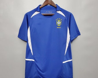 Brazil Retro 2002 away Jersey, World Cup Soccer Jersey, Brazil Football Vintage Jersey, Ronaldo, Ronaldinho*11 Jersey Brazil World Cup