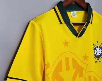 Brazil Retro 1994 Jersey, World Cup Soccer Jersey, Brazil Football Vintage Jersey, Rivaldo, Ronaldo, Ronaldinho Jersey Brazil World Cup