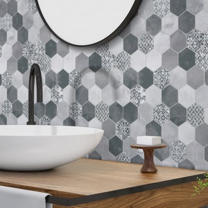 Tile Stickers Waterproof Removable Backsplash Bathroom Floor Vinyl Bmix6 -   Canada