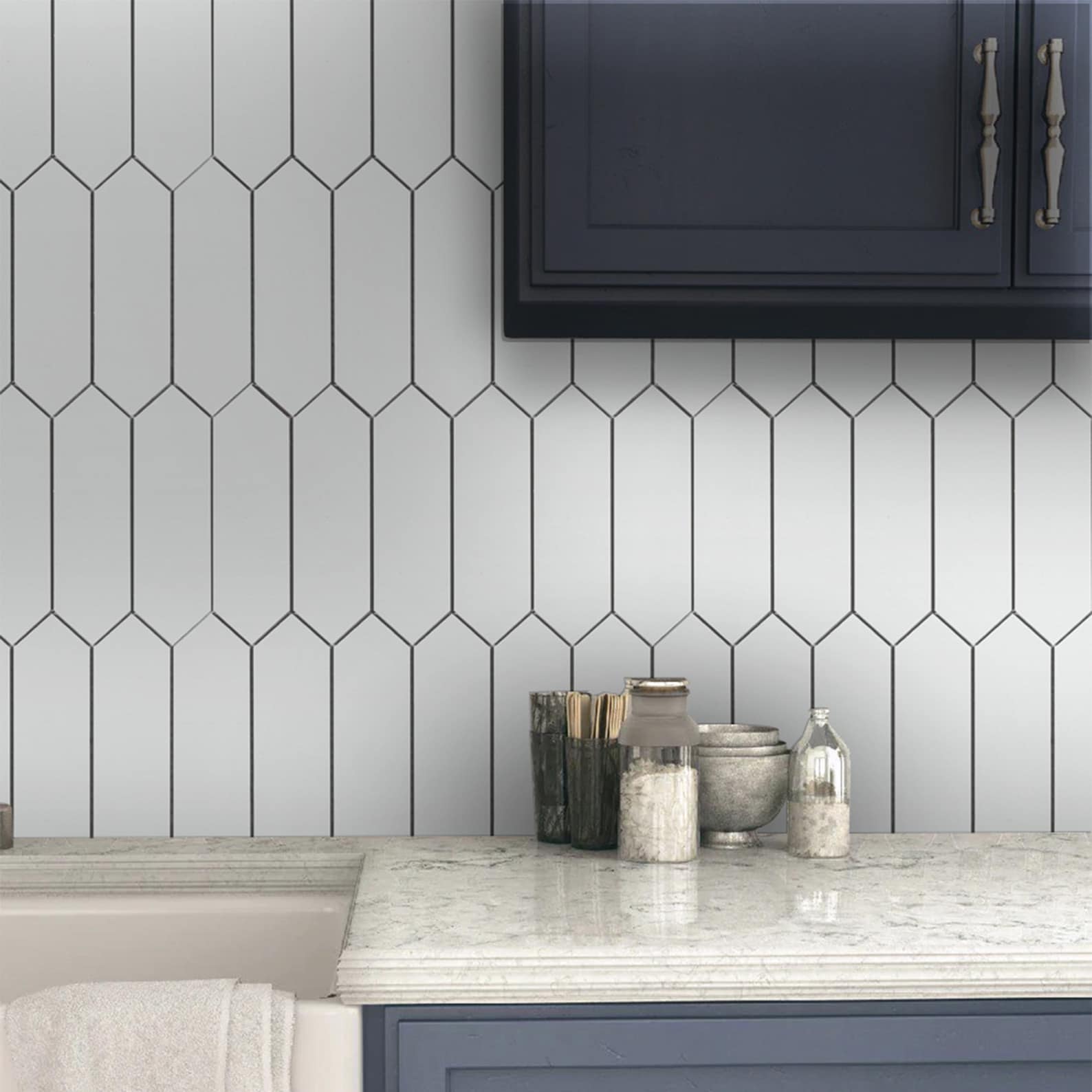 Long Hexagon Peel and Stick Backsplash for Kitchen Bathroom Etsy