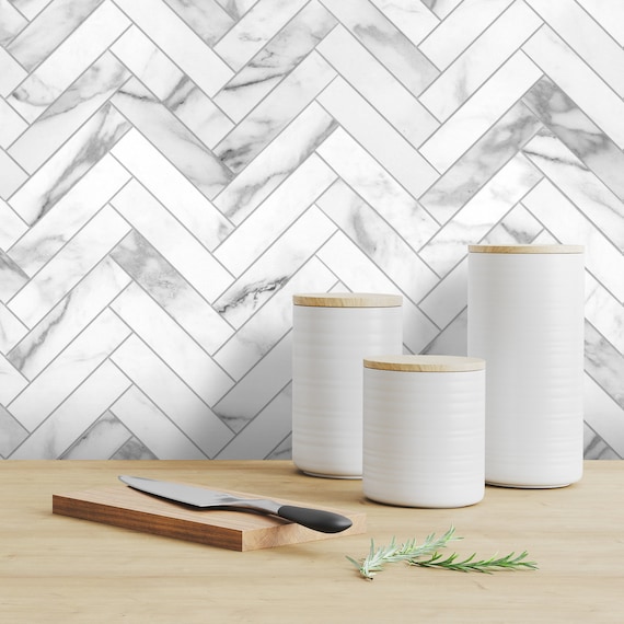 Peel And Stick Herringbone Backsplash Tiles For Kitchen - Self Adhesive, 3D Design, Upgrade Thicker 12x12 Inch Wall Stickers - View #12