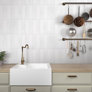 16-Sheet Stacked Peel and Stick Backplash for Kitchen Bathroom, Stone Composite Handmade Looks Self-adhesive Decorative Wall Mosaic Tile