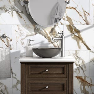 10-Sheet Subway Peel and Stick Backsplash, 12&quot; x 24&quot; Glossy Acrylic Self Adhesive Waterproof Wall Tile, Stick on Tiles for Kitchen Bathroom