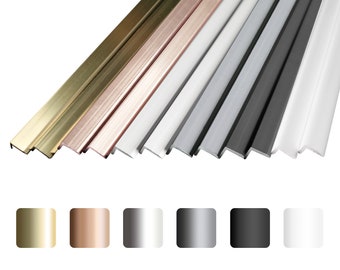Aluminium peel and stick backsplash trims, 12in. and 36 in. Black, Grey, Silver, Gold, Rose Gold, White, 10 pack