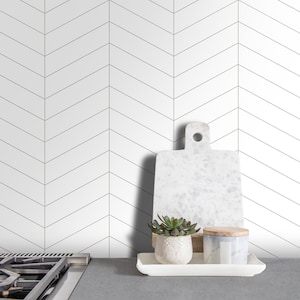 10-Sheet Chevron Peel and Stick Backsplash Wall Tile for Kitchen Bathroom Fireplace, Arrow Stone Composite Self Adhesive Wall Mosaic Tile