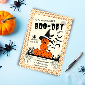 Halloween Boo-day Birthday Party Invitation Digital Template