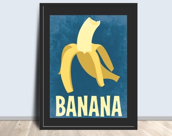 Despicable Me Poster, Minions' Banana Love, Half-Peeled Fruit Art, Animated Movie Tribute, Fun Kids Room Wall Decor, Cartoon Animation Gift