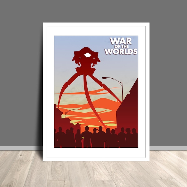 War of the Worlds Alternative Book Cover Art  Vintage Sci-Fi Movie Illustration, Classic Literature Wall Decor, Alien Invasion Poster Print