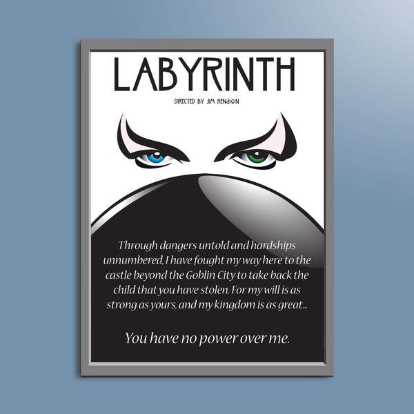 David bowie labyrinth poster print, movie quote wall art, vibrant pop art home decor, office  decoration, music legends inspired artwork