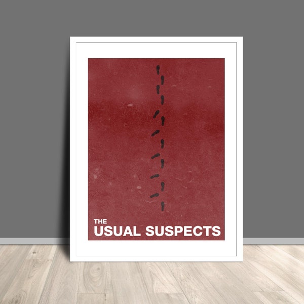 The Usual Suspects Transformation Poster - Verbal Kent to Keyser Soze Footprints - Cinematic Art Print - Mystery Movie Fan Wall Decor