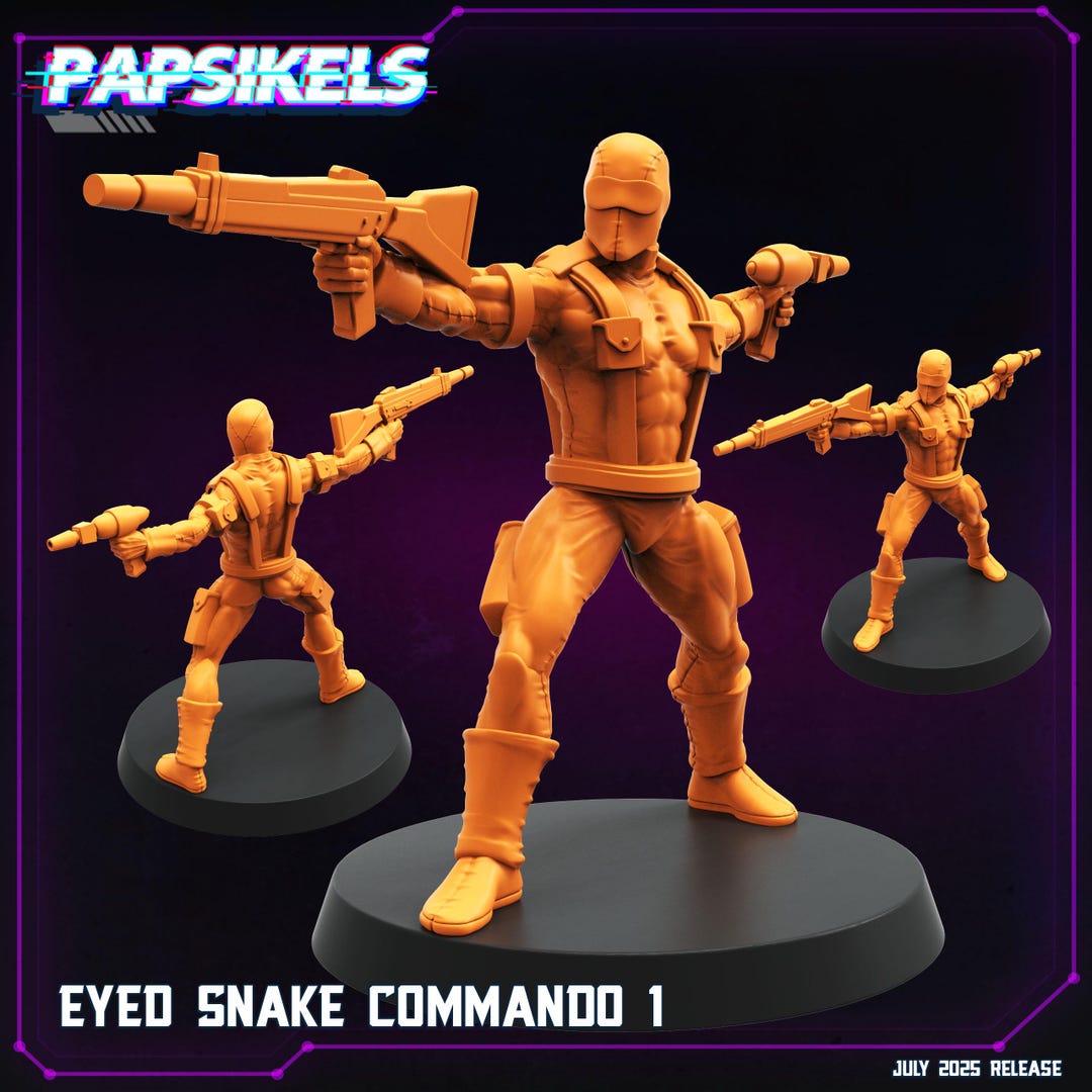 Eyed Snake Commando | Papsikels | Sci-fi Villain | Resin Model - Etsy