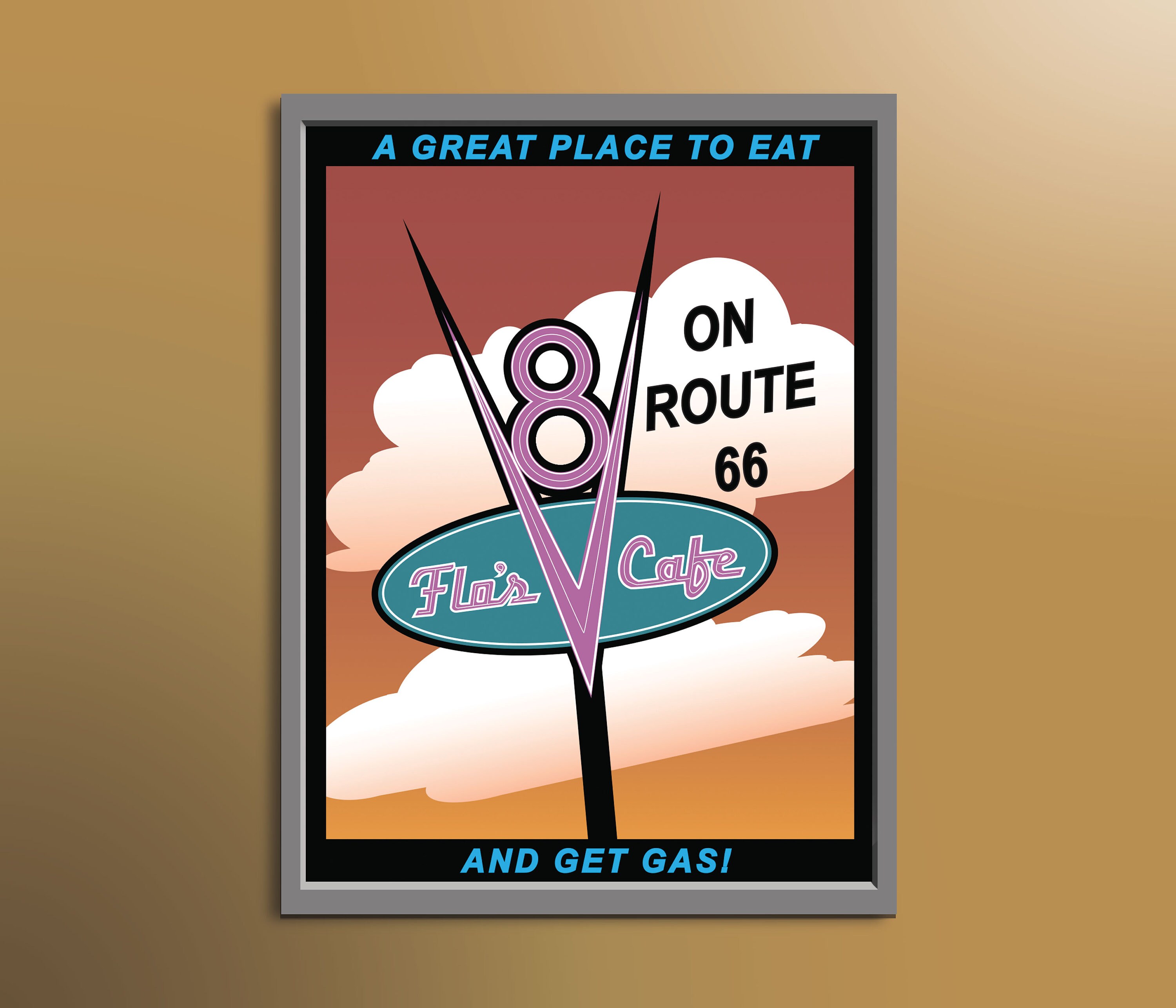 Vintage-inspired Flo's V8 Cafe Poster Print Nostalgic - Etsy