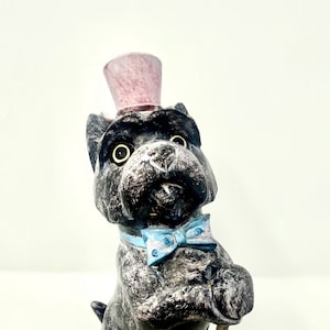 Figura vintage de Yorkshire Terrier: estatua de perro de exhibición de 23 cm
