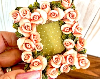 Vintage Mikasa Cut Crystal Picture Frame: Frosted Floral Glass