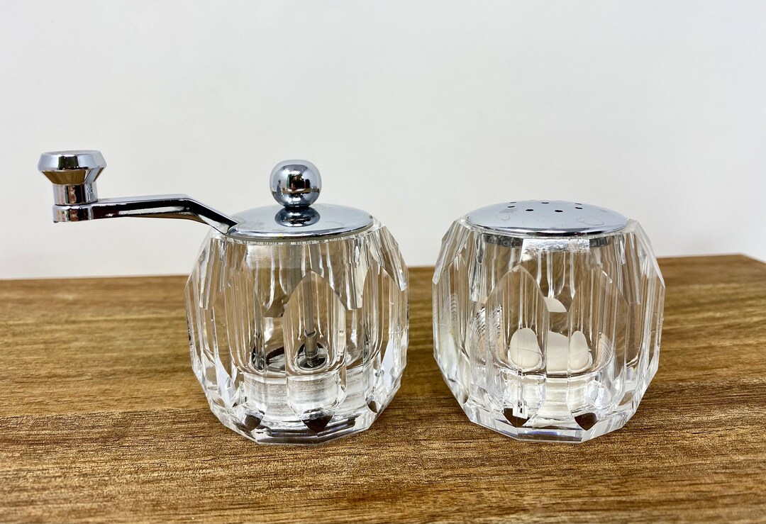 Vintage Acrylic Lucite Mr Dudley Salt Shaker & Pepper Mill Etsy