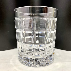 Vintage Crystal Whiskey Glass: Ice Block Design, Low Ball Tumbler