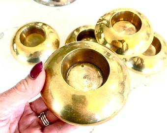 Solid Brass Votive Tea Light Candleholder Gold Wedding Decor Golden Anniversary Table Decor Brass Decor