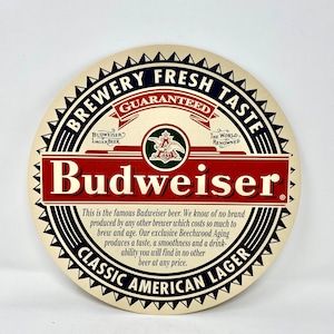 Vintage Budweiser 12” Bar Taca Podkładka Ścienna Breweriana Beer Bar Duże Tace Podkładki 2 Dostępne