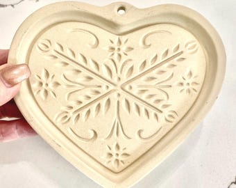 Pampered Chef Cookie Mold Stoneware 2000 Anniversary Heart Valentines Baker Gift