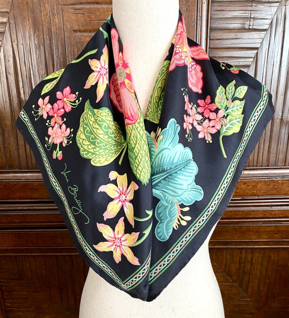 Vintage Vera Bradley Silk Scarf Shawl Floral Prin… - image 6
