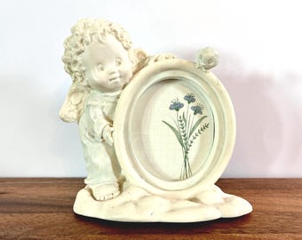 ヴィンテージ装飾天使ヘビーメタルミニフォトフレーム、ロマンチックな