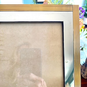 Vintage Silver Plated & Brass Picture Frame: Chic Striped 8x10 Photo Frame
