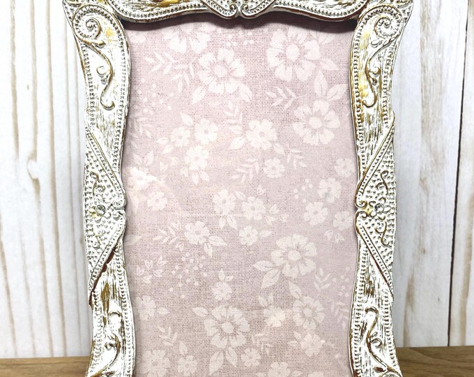 Silver Metal 4” X 6” Photo Frame With Enamel & Rhinestone ...