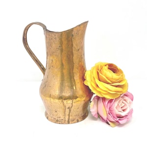 Vintage Copper Pitcher 8” Copper Milk Jug, Copper Vase for Flowers Copper Home Decor