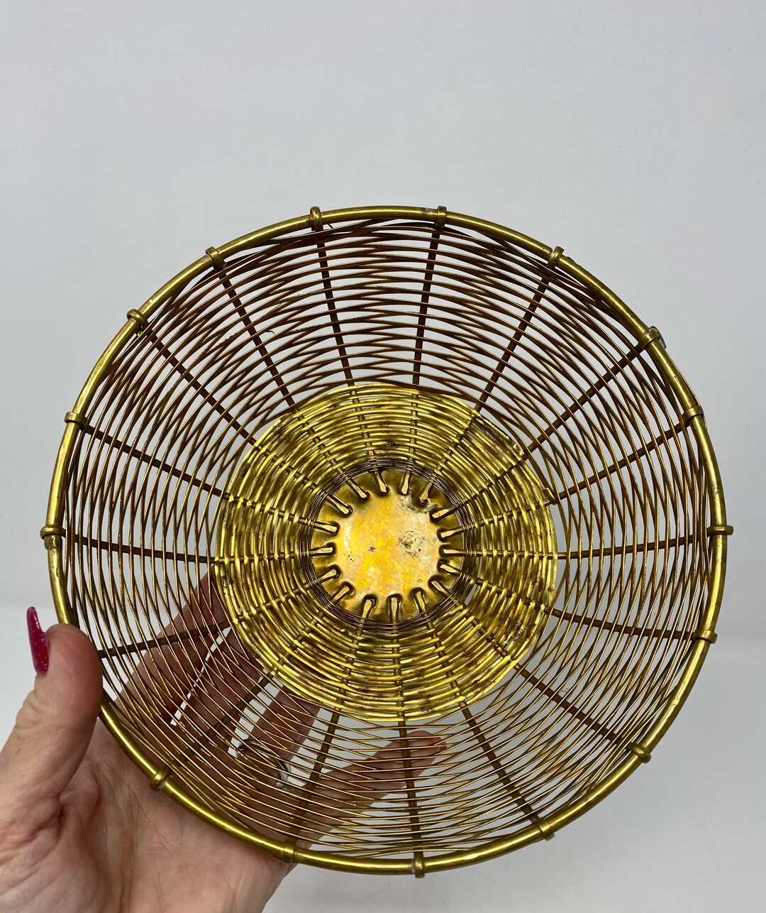 Brass Woven Wire Basket Decorative Brass Fruit Basket Gold Kitchen