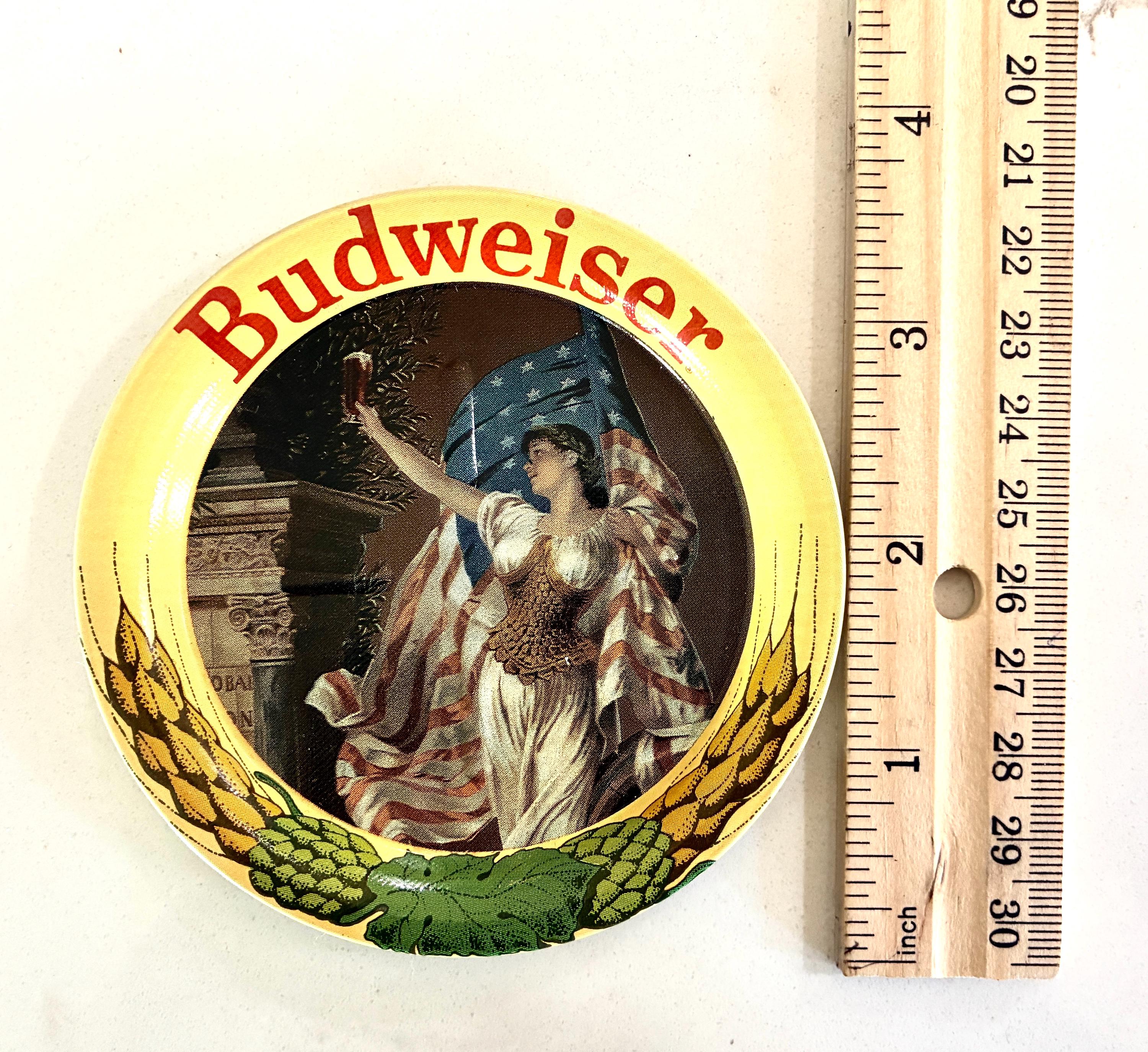 Vintage Budweiser Beer Anheuser Busch Assorted Metal Coasters 3.5