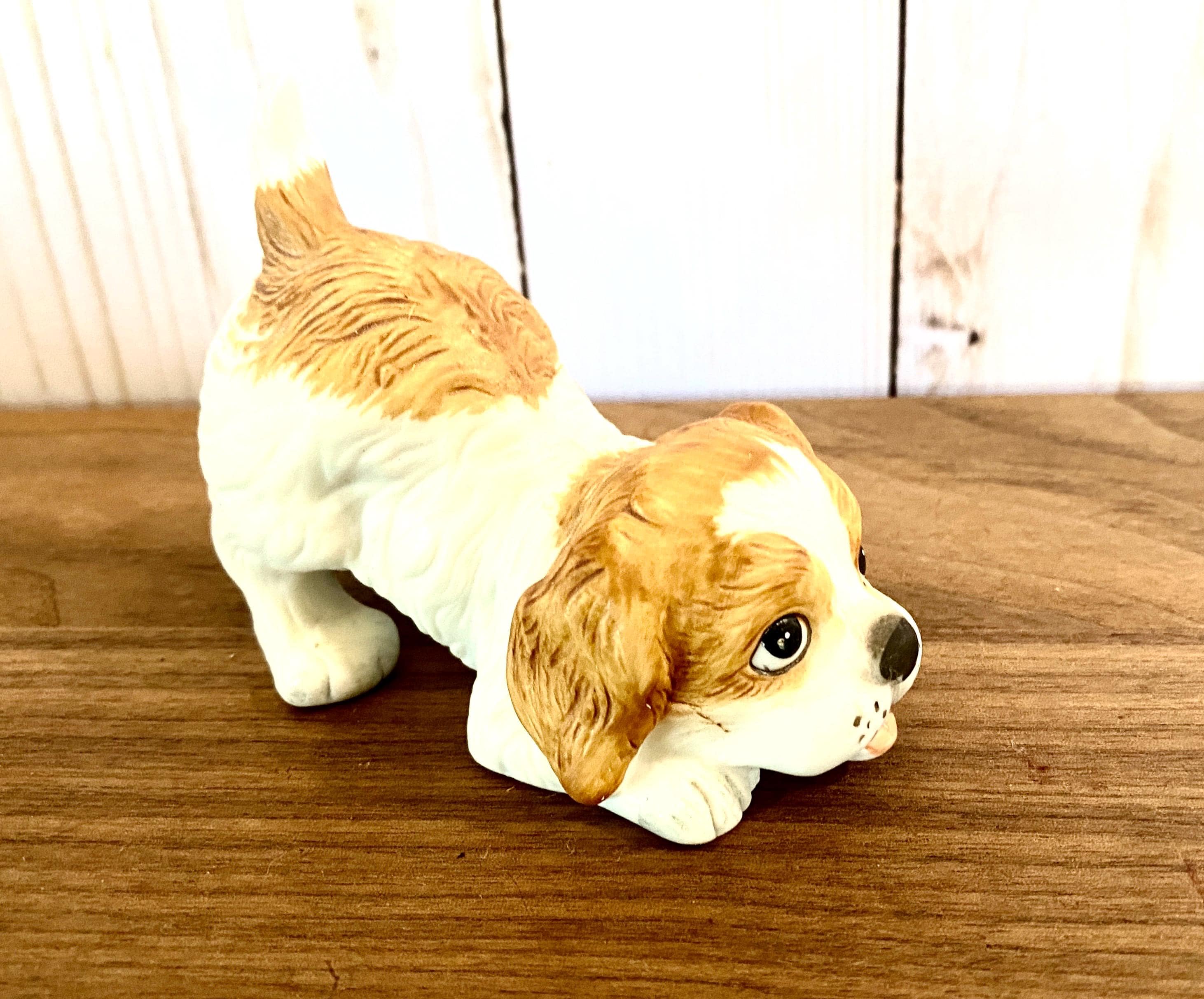 Vintage HOMCO Brown & White Small Cocker Spaniel Dog Figurine #1407
