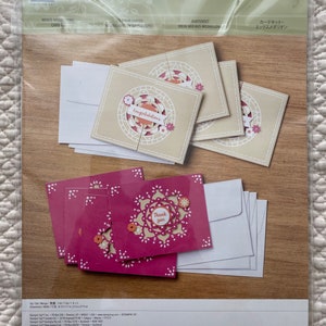 Kit de 8 enveloppes et 4 cartes de remerciement et de félicitations Stampin Up - Mélange de médaillons Nouveau
