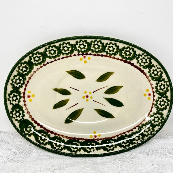 Temp-tations by Tara Oval Old World Oval Shaped Small Plate Green Pattern Beautiful Bakeware Pieces