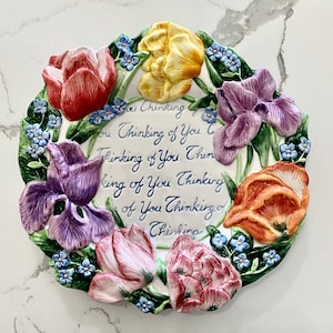 Fitz & Floyd Spring Bouquet Plate: Embossed Floral Ceramic Plate