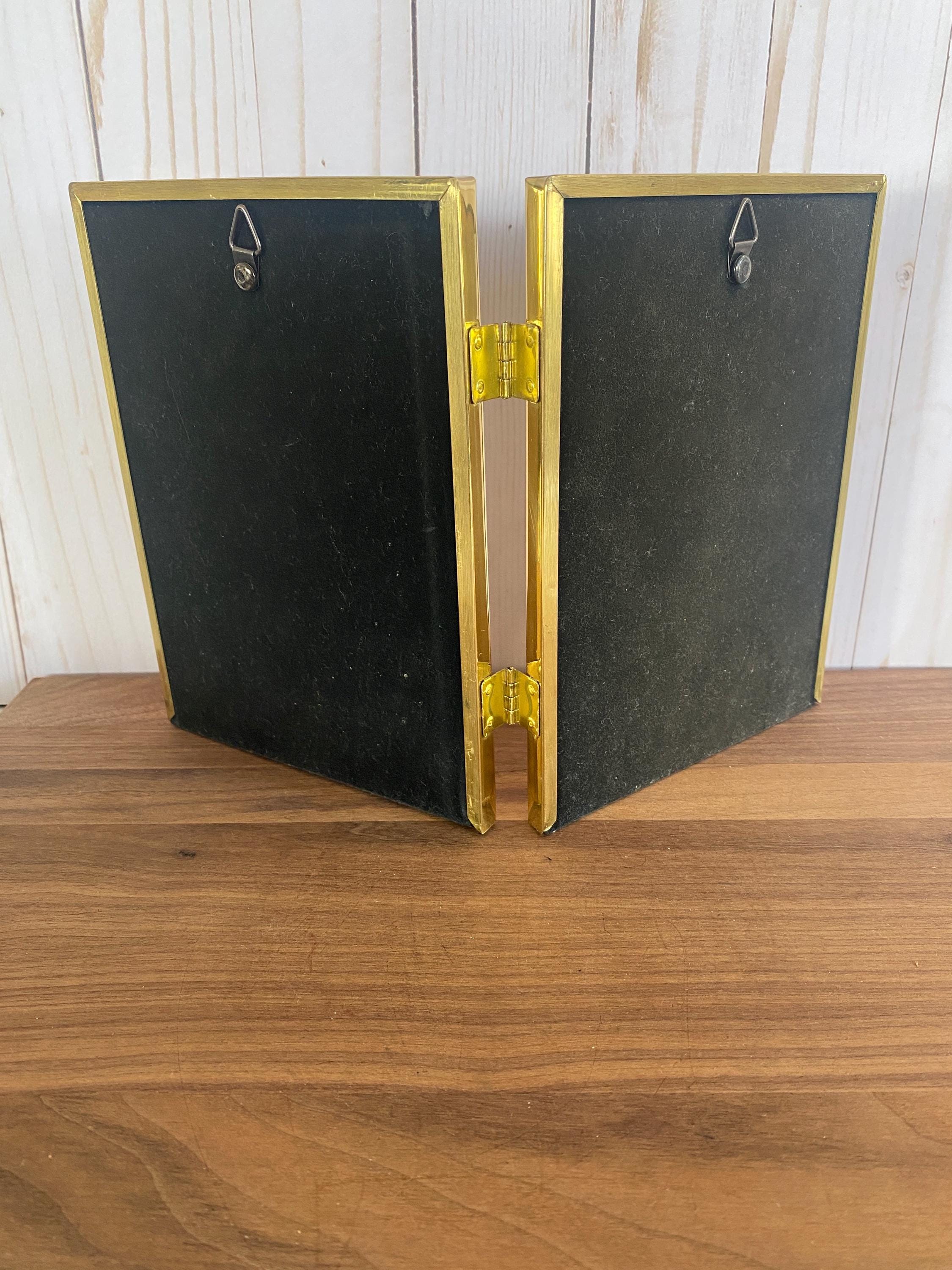 Vintage Brass Bi-fold Picture Frame: 5x7 Double Photo Frame - Etsy
