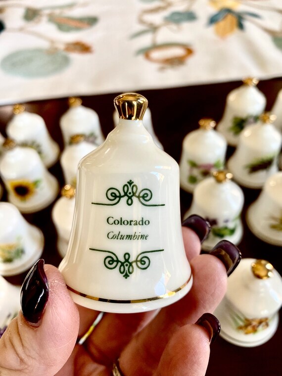 Danbury Mint State Flowers Miniature State Bells Walk 50 States