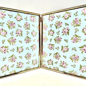 Vintage Brass Plated Double 8” x 10” Photo Frames Bi-fold Tabletop Picture Frames