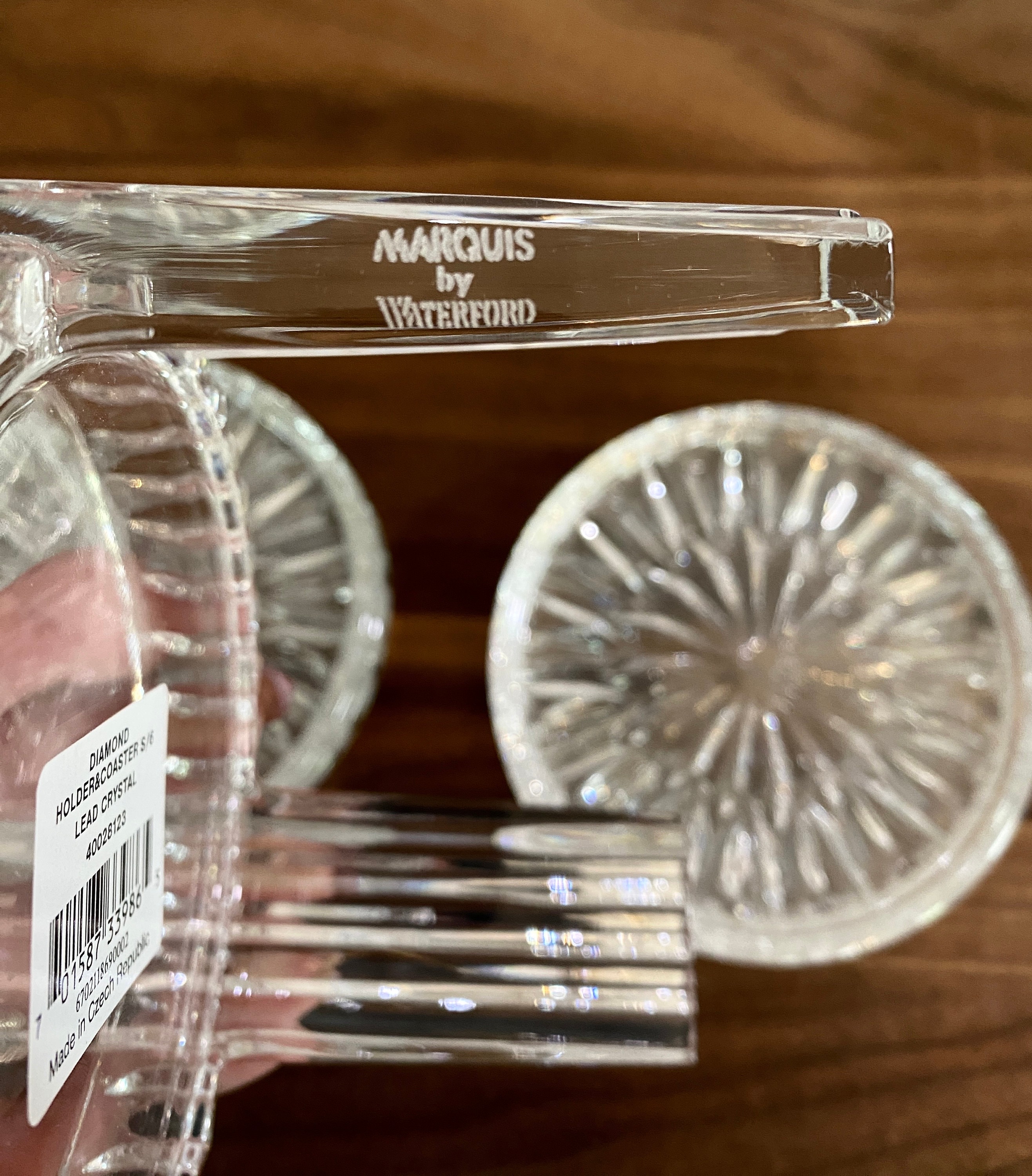 Waterford Crystal Marquis Diamond Holder Coaster 7 Piece Set