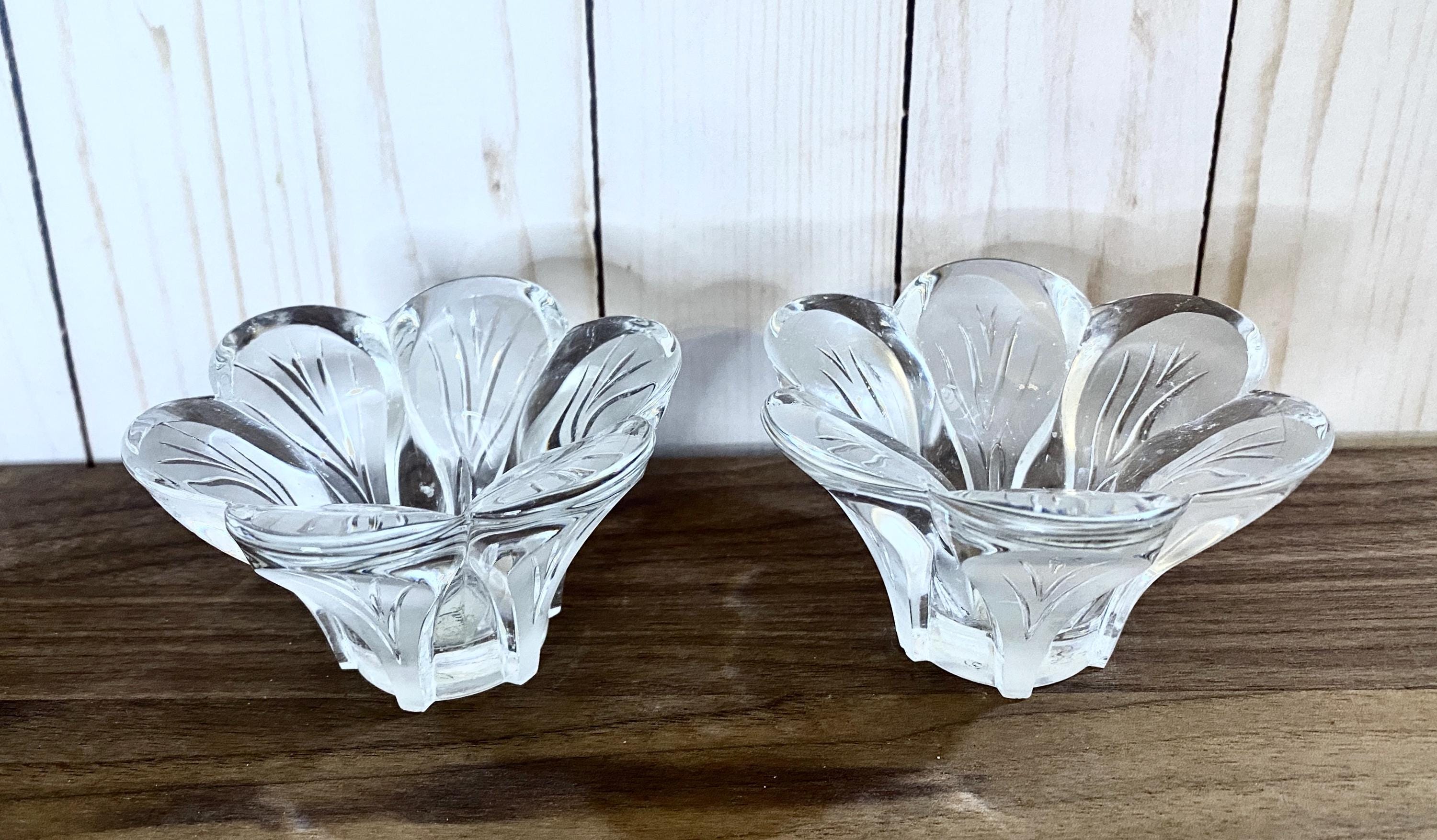 Vintage Cristal d'Arques Genuine Lead Crystal Taper Candle Holders Siracusa Set of 2