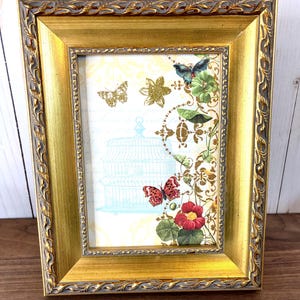 Cornice portafoto vintage dorata 5x7 - Bordi in broccato decorato - Decorazione da parete per galleria