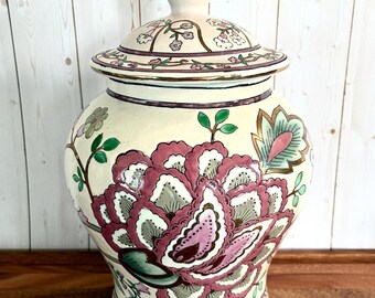 Vintage Ceramic Chinoiserie Ginger Jar