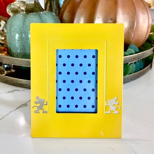 Disney Mickey Mouse Mini 2 x 3 Yellow Metal Photo Frame Disney Frame Mickey Mouse Collection